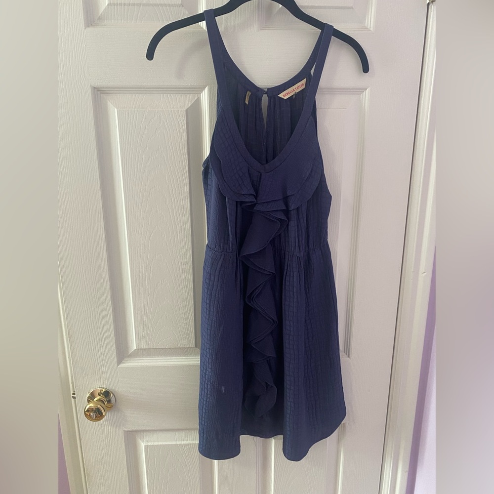 Rebecca Taylor Textured Silk Dress with Ruffles (8)